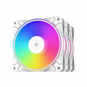 Deepcool CF120 Plus White 120mm PWM ARGB Cabinet Fan (Triple Pack)